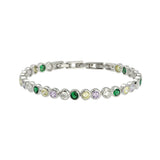 Dotty Tennis Bracelet, Popsicle & Silver