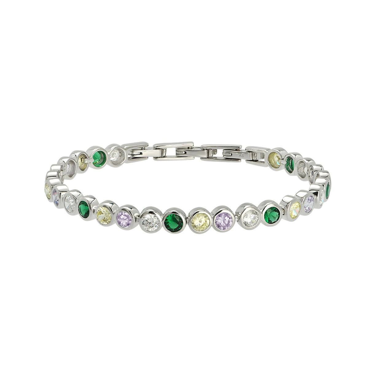 Dotty Tennis Bracelet, Popsicle & Silver