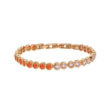 Dotty Tennis Bracelet, Pink, Orange & Rose Gold