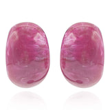 Magenta Resin Semi Hoop Clip on Earrings