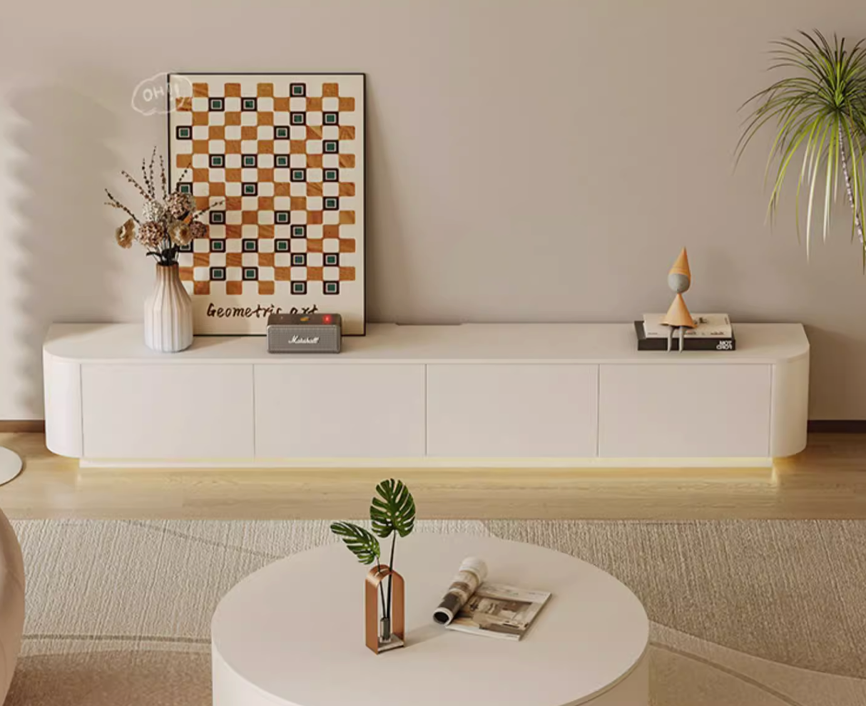 Absinthia TV Stand, Cream, With LED Light