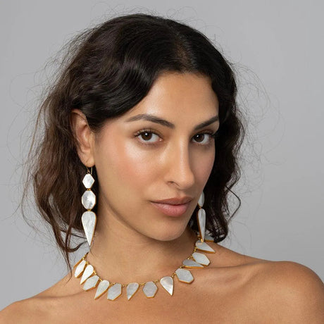 Warrioress Mother of Pearl Earrings