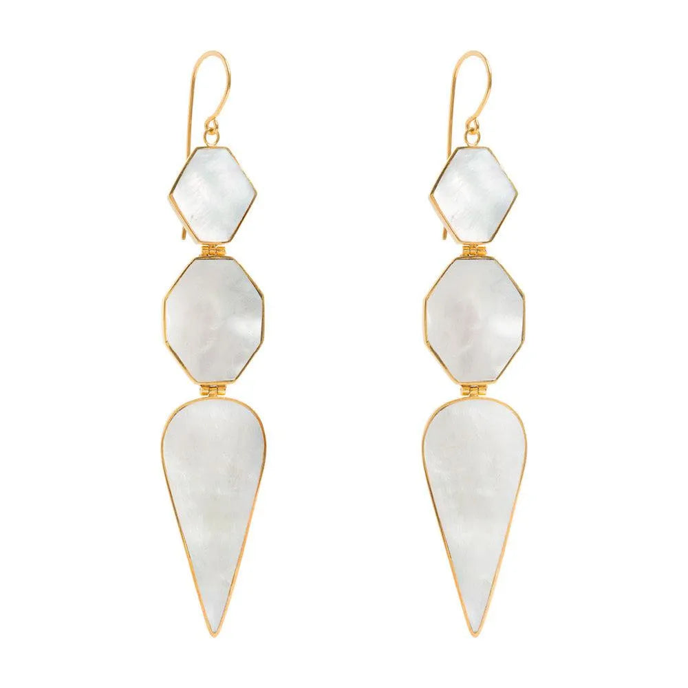 Warrioress Mother of Pearl Earrings