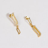 Asymmetric Earrings - Cubic Zirconia "Wave Symphony"