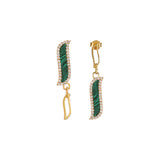 Asymmetric Earrings - Malachite "Wave Symphony"