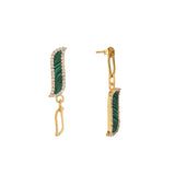 Asymmetric Earrings - Malachite "Wave Symphony"