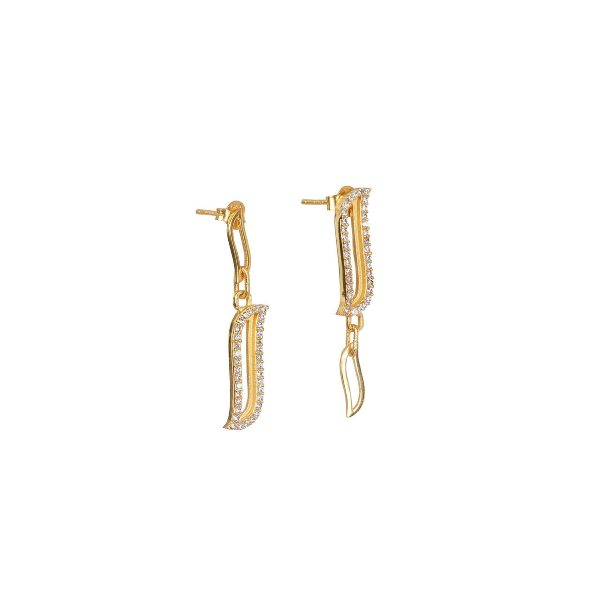 Asymmetric Earrings - Cubic Zirconia "Wave Symphony"
