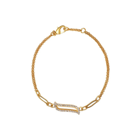 Double Chain Bracelet - Cubic Zicronia "Wave Symphony"
