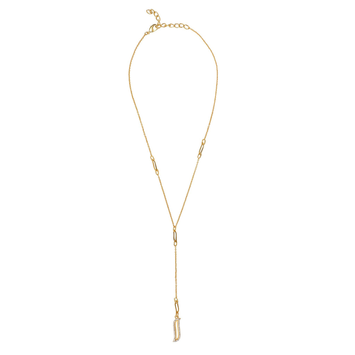 Lariat Necklace - Cubic Zirconia "Wave Symphony"