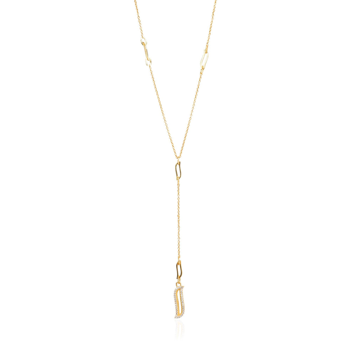 Lariat Necklace - Cubic Zirconia "Wave Symphony"