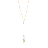 Lariat Necklace - Cubic Zirconia "Wave Symphony"