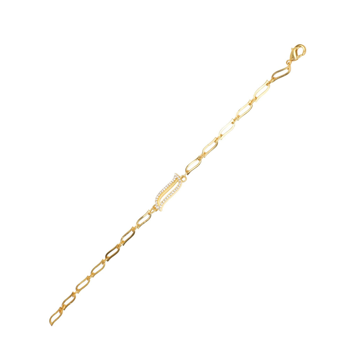 Link Bracelet - Cubic Zirconia "Wave Symphony"