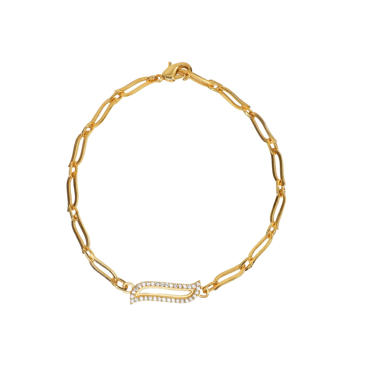 Link Bracelet - Cubic Zirconia "Wave Symphony"