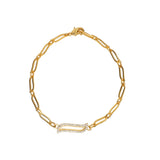 Link Bracelet - Cubic Zirconia "Wave Symphony"