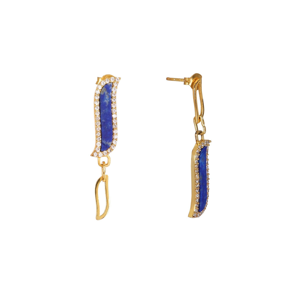 Asymmetric Earrings - Lapis Lazuli "Wave Symphony"