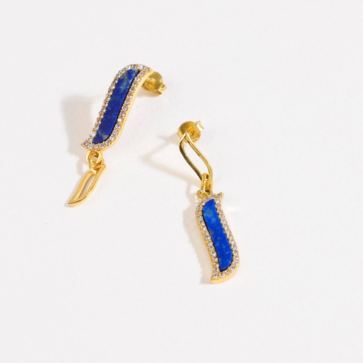 Asymmetric Earrings - Lapis Lazuli "Wave Symphony"