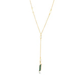 Lariat Necklace - Malachite "Wave Symphony"