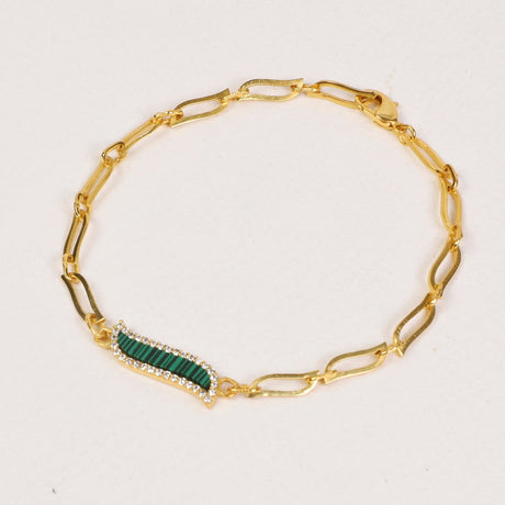 Link Bracelet - Malachite "Wave Symphony"