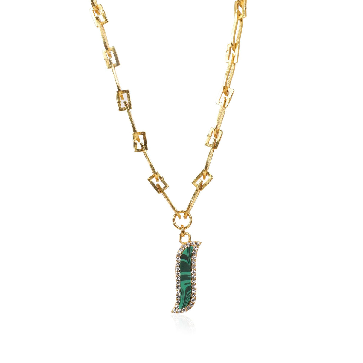 Link Necklace - Malachite "Wave Symphony"
