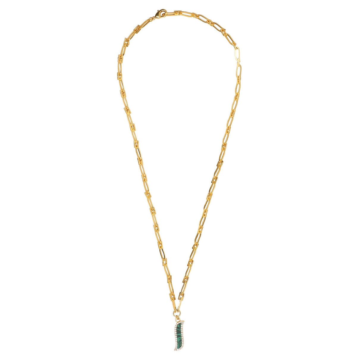 Link Necklace - Malachite "Wave Symphony"