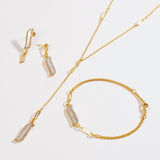 Lariat Necklace - Mother of Pearl "Wave Symphony"