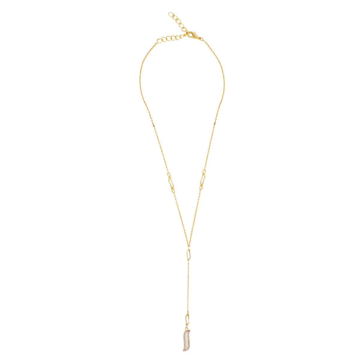 Lariat Necklace - Mother of Pearl "Wave Symphony"