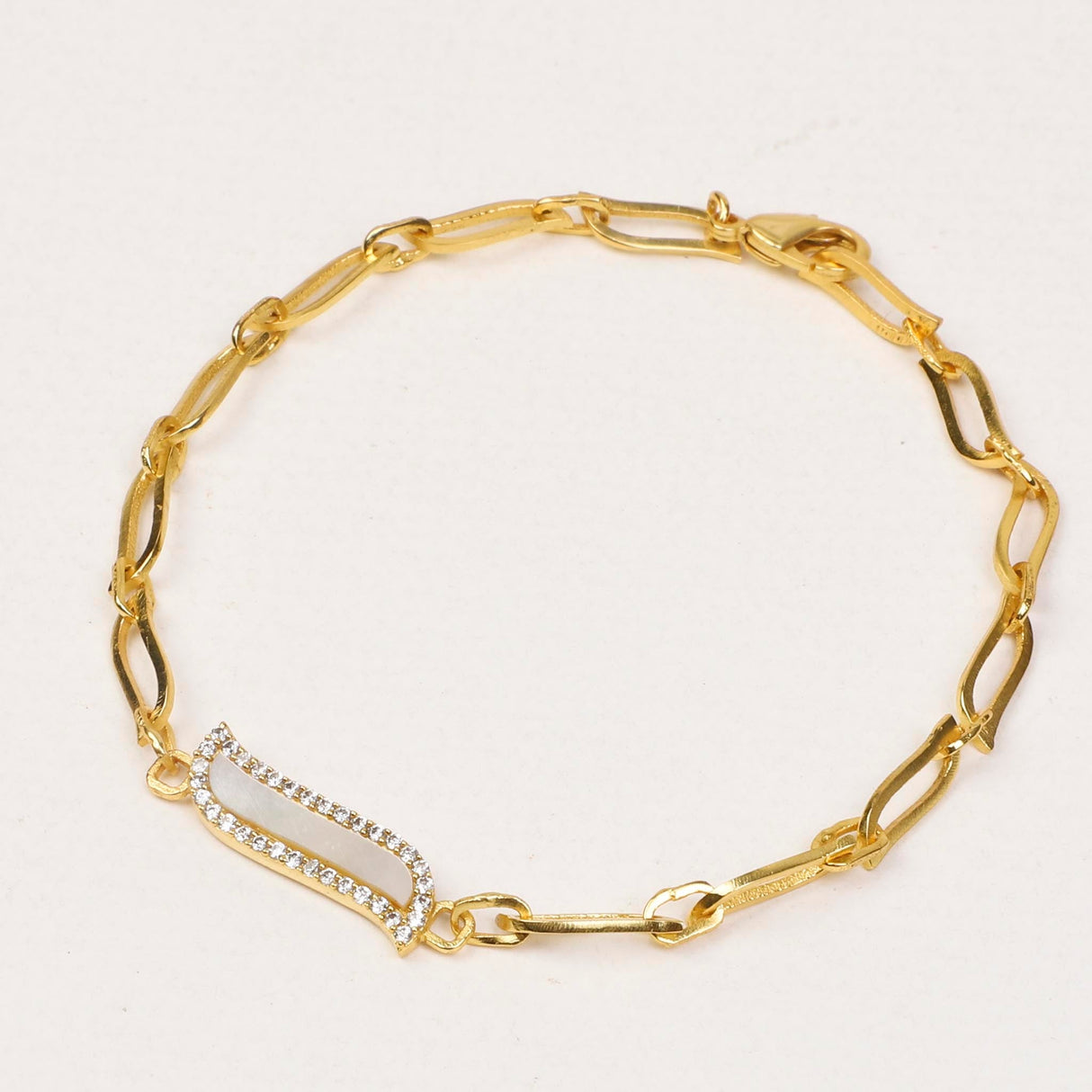 Link Bracelet - Mother of Pearl "Wave Symphony"