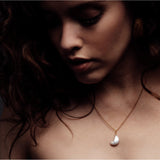 Moon Pearl Necklace Gold Plated