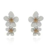 White Floral Earrings