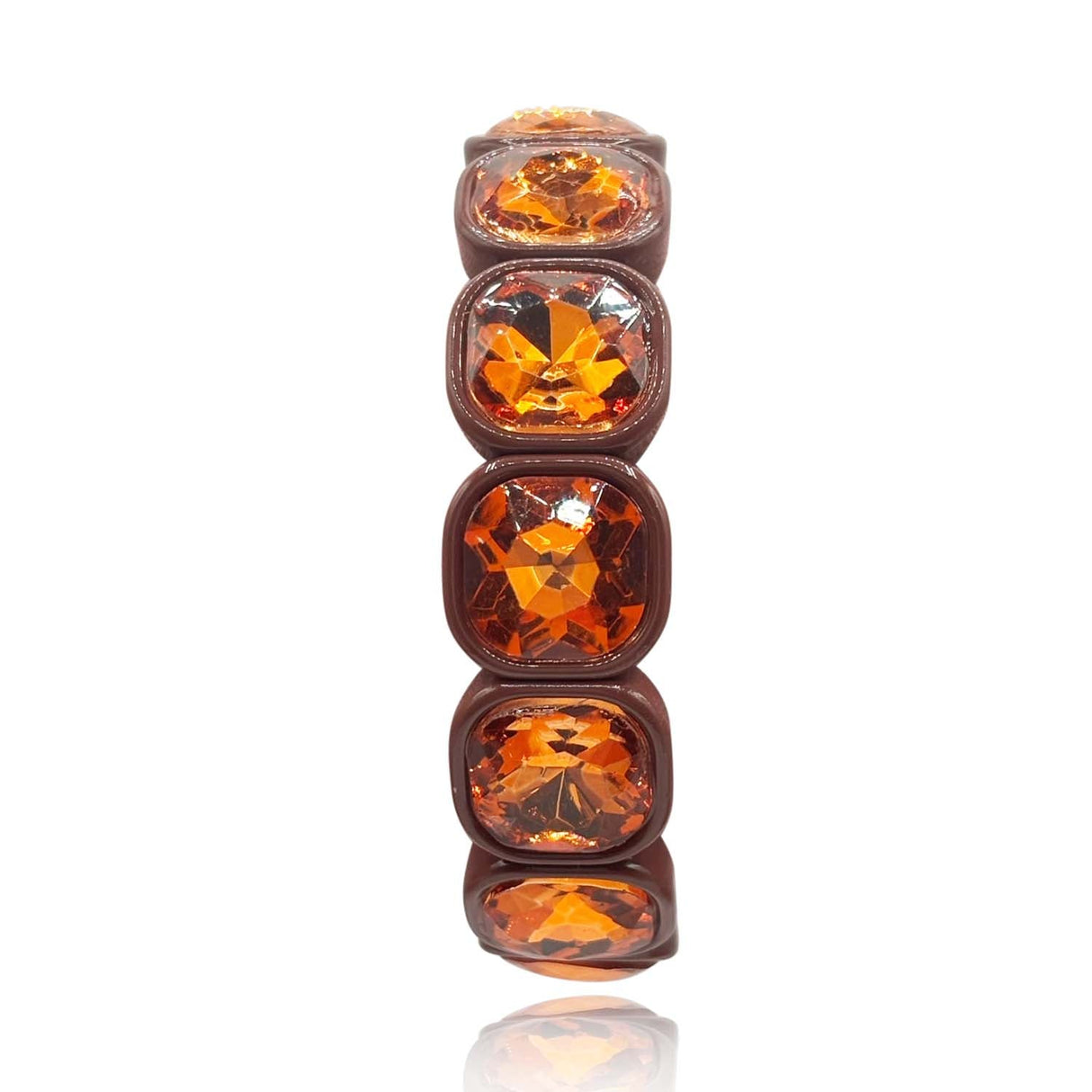 Brown Enamel and Cushion Shape Bracelet