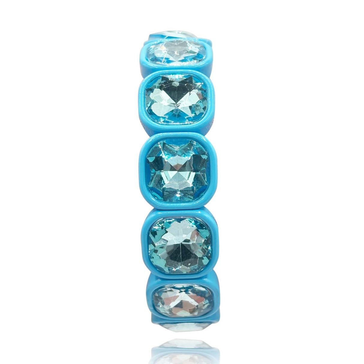 Turquoise Enamel and Cushion Shape Bracelet
