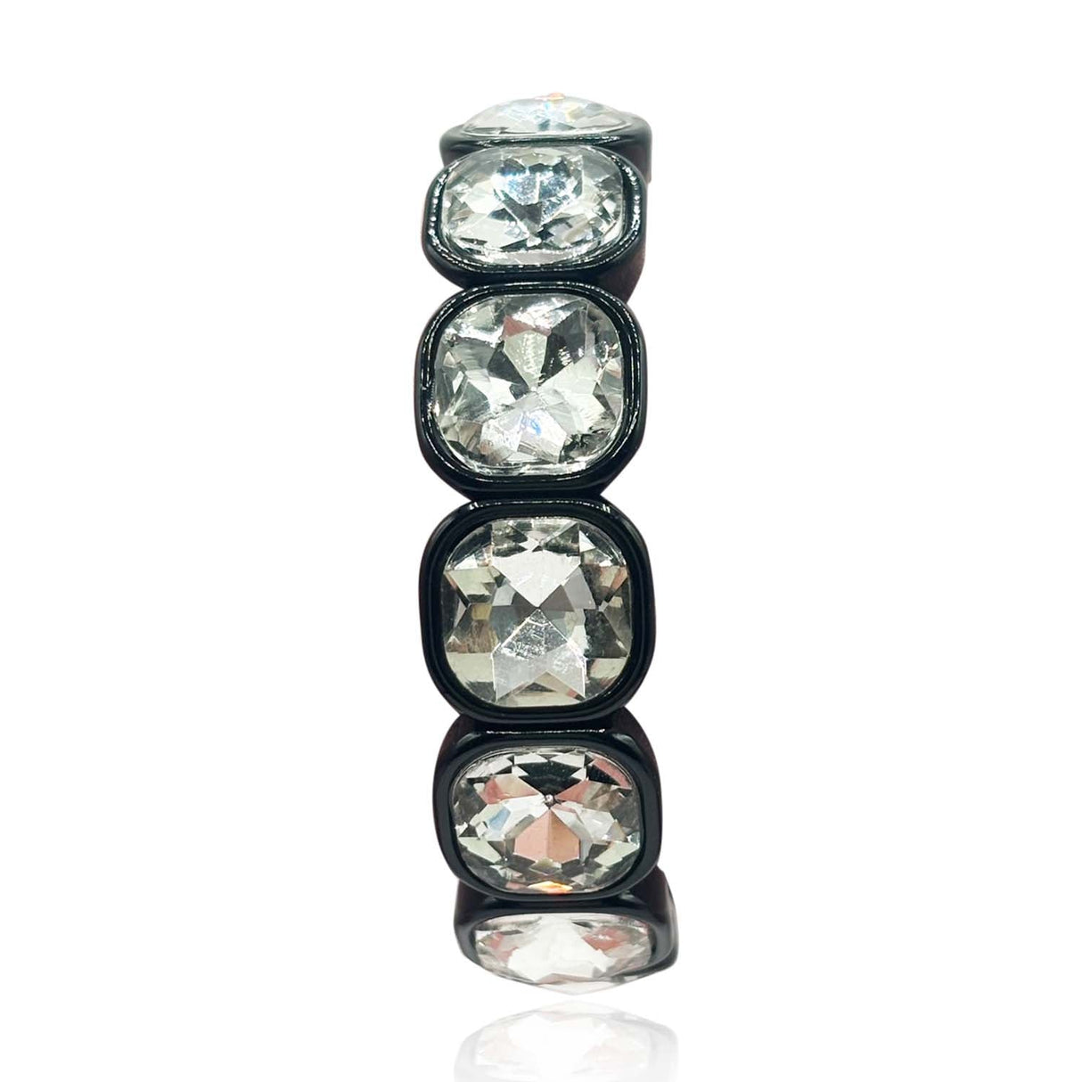 Black Enamel and Cushion Shape Bracelet