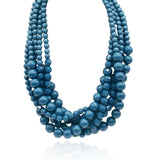 Multi Strand Faceted and Round Bead Blue Toursade