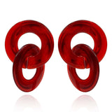 Double Burgundy Interlocking Hoops