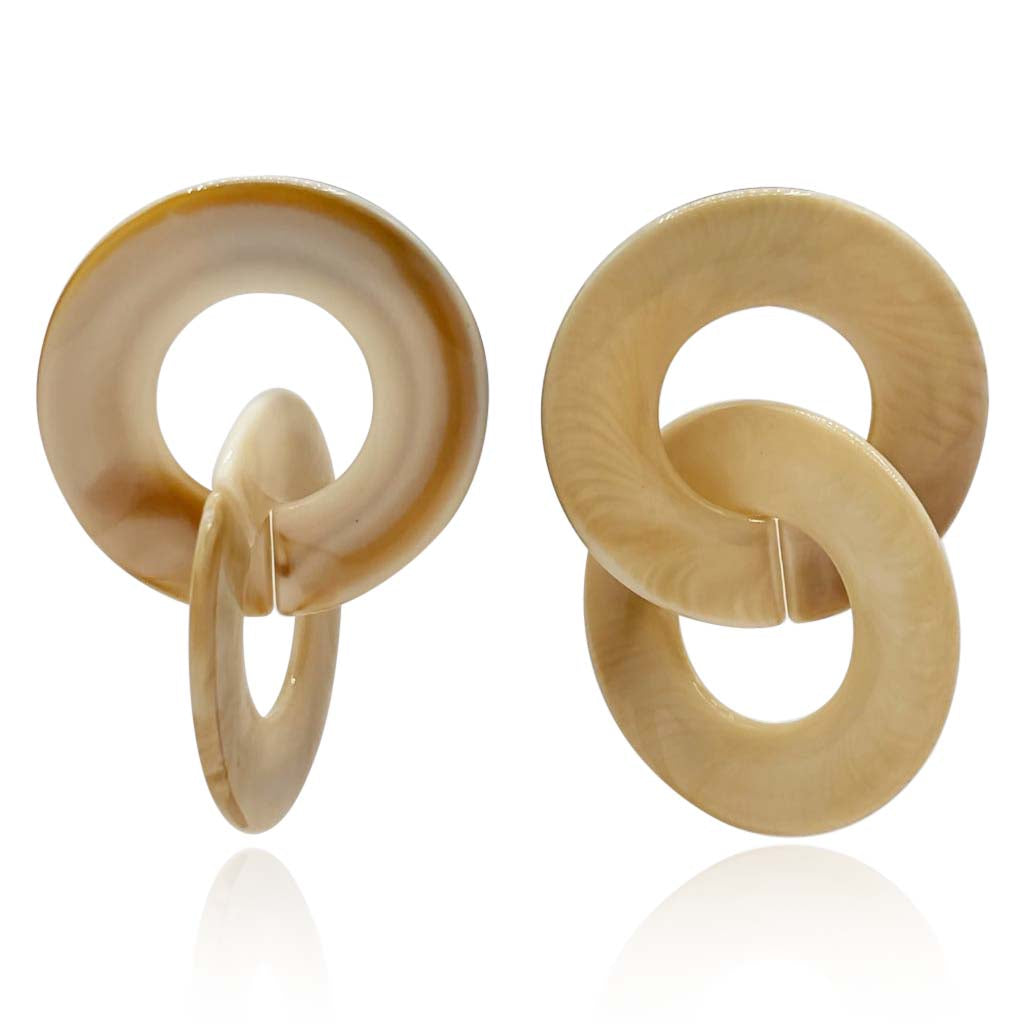 Double Ivory Interlocking Hoops