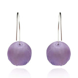 Lavender Silk Ball Drop Earrings