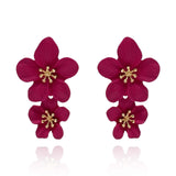 Fuschia Floral Earrings