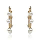 Gold and Pearl Hoop Earrings