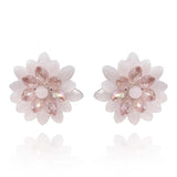 Rose and Pink Aurora Borealis Faceted Glass Bead Clip on Earring