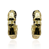 Gold Plate Bamboo Clip on Hoop Earrings