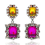 Grand Topaz and Fuschia Drop Earrings