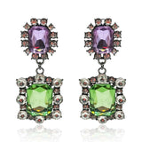 Grand Light Amethyst & Peridot Drop Earrings