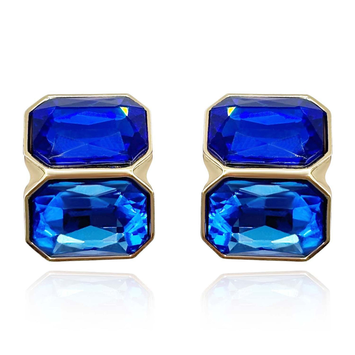 Sapphire and Light Sapphire Clip Earrings