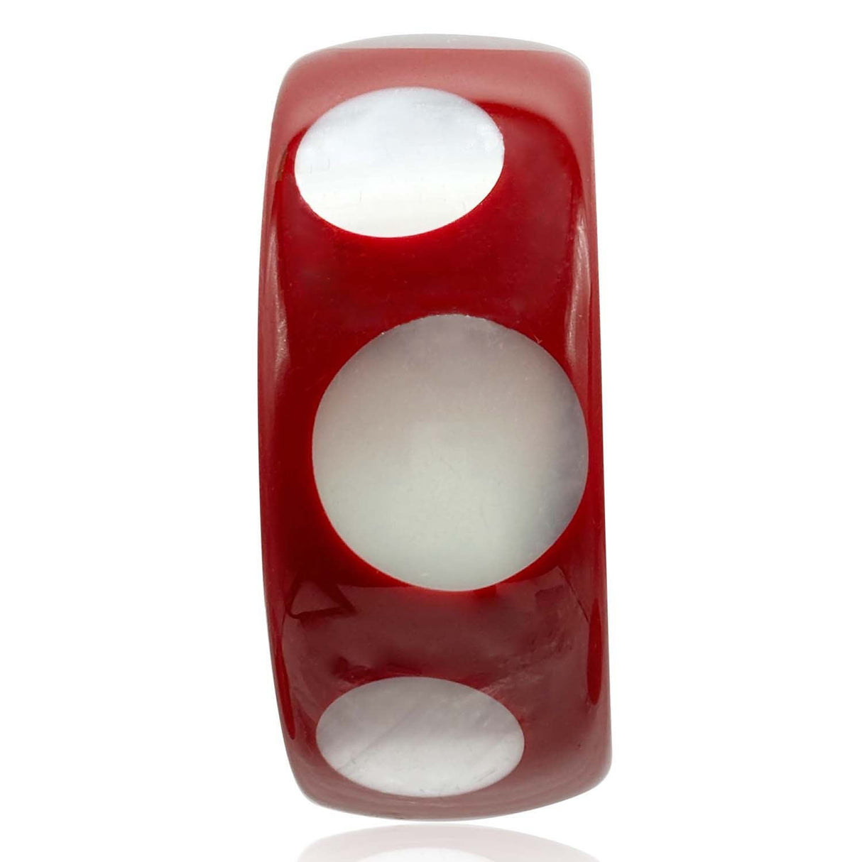 Burgundy and Mother of Pearl Deco-Style Spotted Bracelet