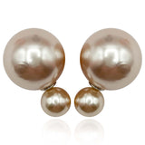 Champagne Pearl Double Ball Earrings