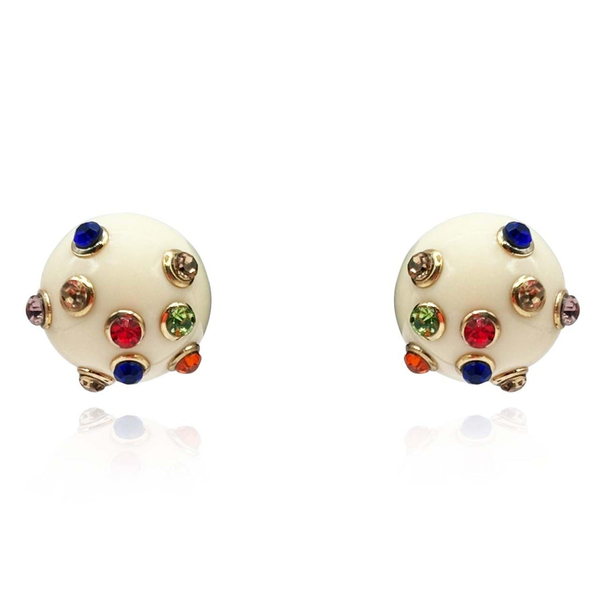 Ivory Resin Studded Button