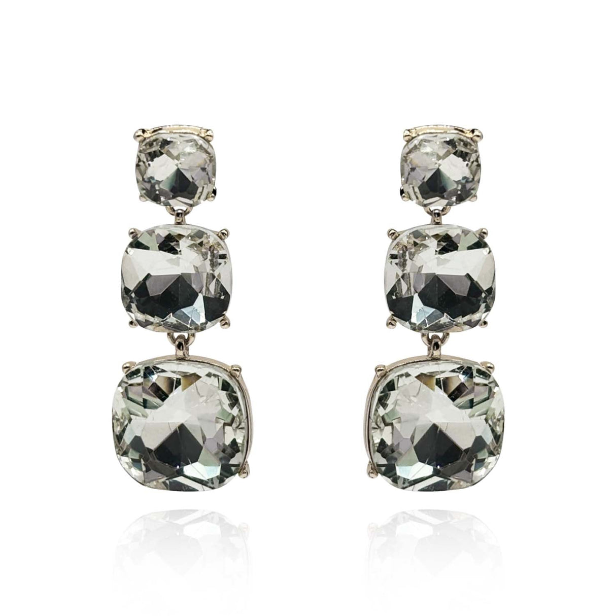 Triple Cushion Shape Crystal Drop