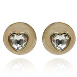 Translucent Resin Earring With Crystal Heart Stone