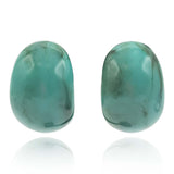 Turquoise Marbled Resin Semi Hoop Clip on Earrings