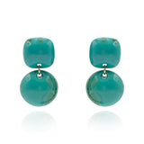 Turquoise Small Resin Clip-on Drop Earrings